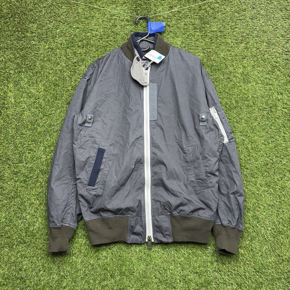 Sacai Parker Jacket Mens Size 2 Fits Medium Designer Full Zip Nylon Light NWT